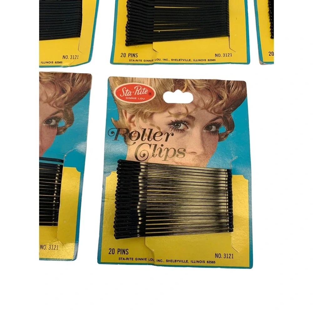 Vtg STA-RITE Ginnie Lou Roller Clips-10pkgs-20 Pins Each 3122 Bobby Pins NOS